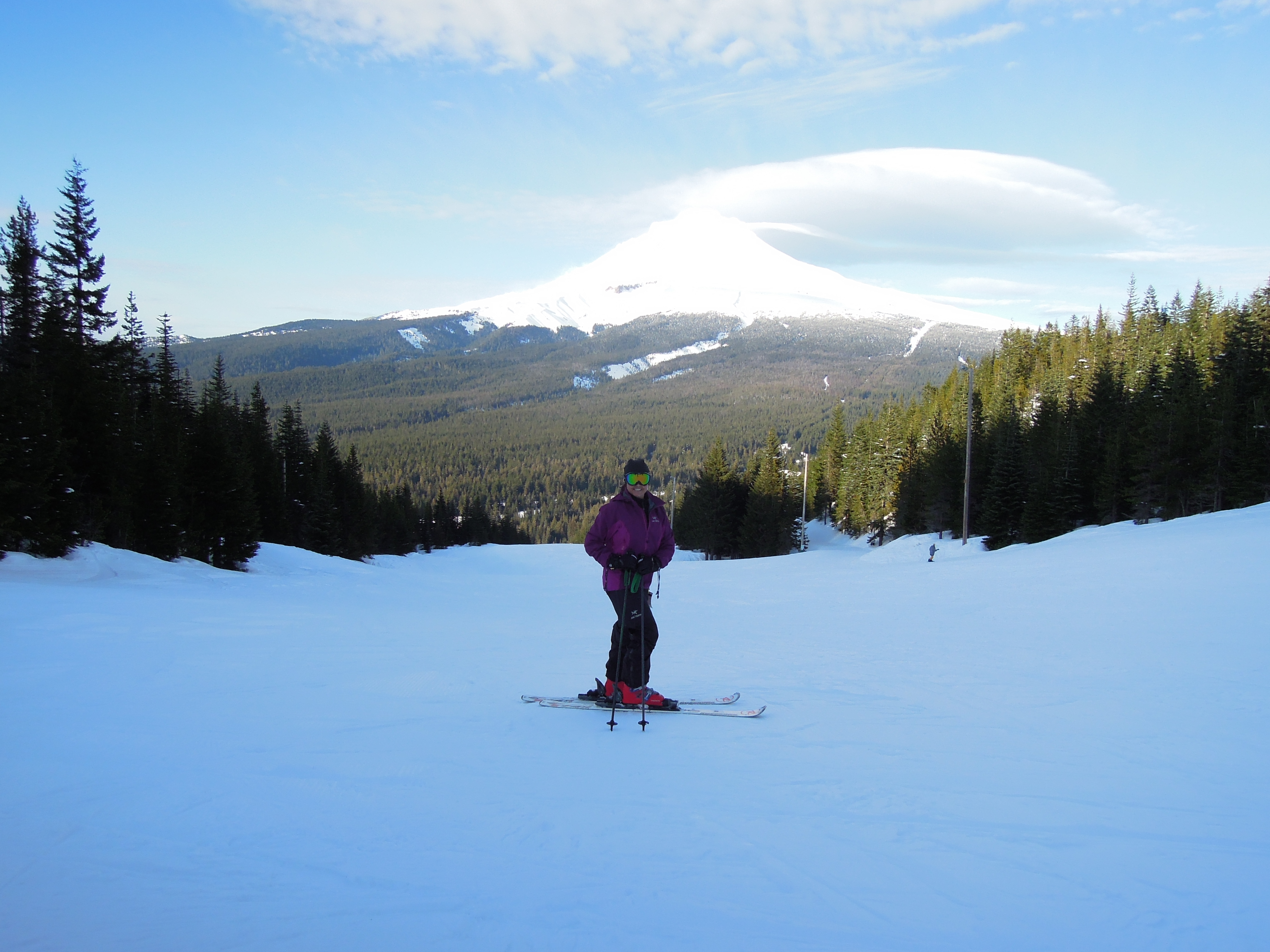 Skiing in Government Camp, Oregon (Mt Hood in the background)